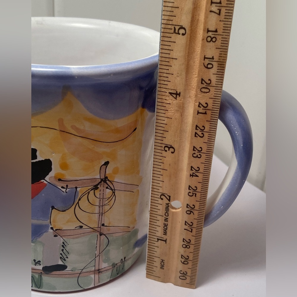 Vintage Cowboy mug outdoor western scene Hand Painted art Mug Artist signed - Picture 9 of 16